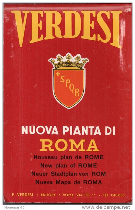 ROMA - Nouveau Plan (1961) De La Ville De Rome (Table Générale Des Rues - Lignes Des Tramways) - Autres & Non Classés