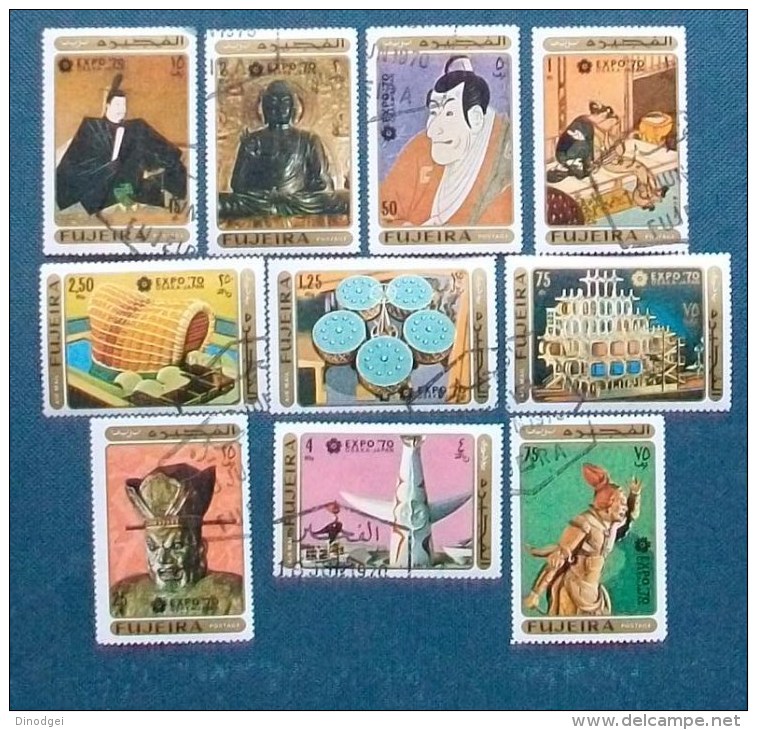 FJ006- FUJERA - 1970 - " Serie CMPL Esposizione Mondiale Di Osaka EXPO 70 Arte Giapponese  " Lotto  Timbrati - Fujeira