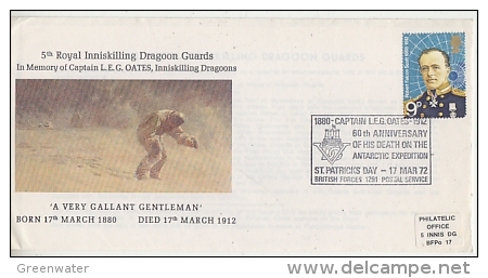 Great Britain 1972 In Memory Of Cpt. Qoats 60th Ann. Of His Death On The Antarctic Expedition Cover (F4893) - Antarctic Expeditions