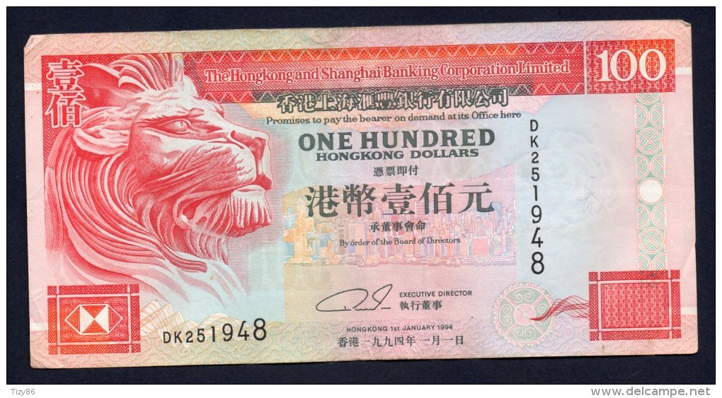 HONG KONG 100 DOLLARS 1994 -BB - Hongkong