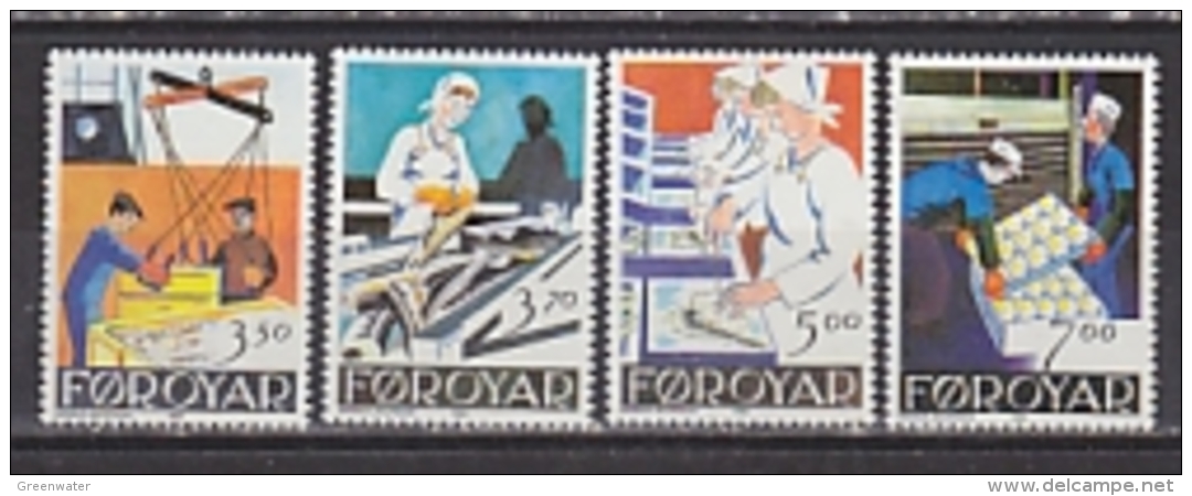 Faroe Islands 1990 Fishing Industry  4v ** Mnh (26862A) - Faroe Islands