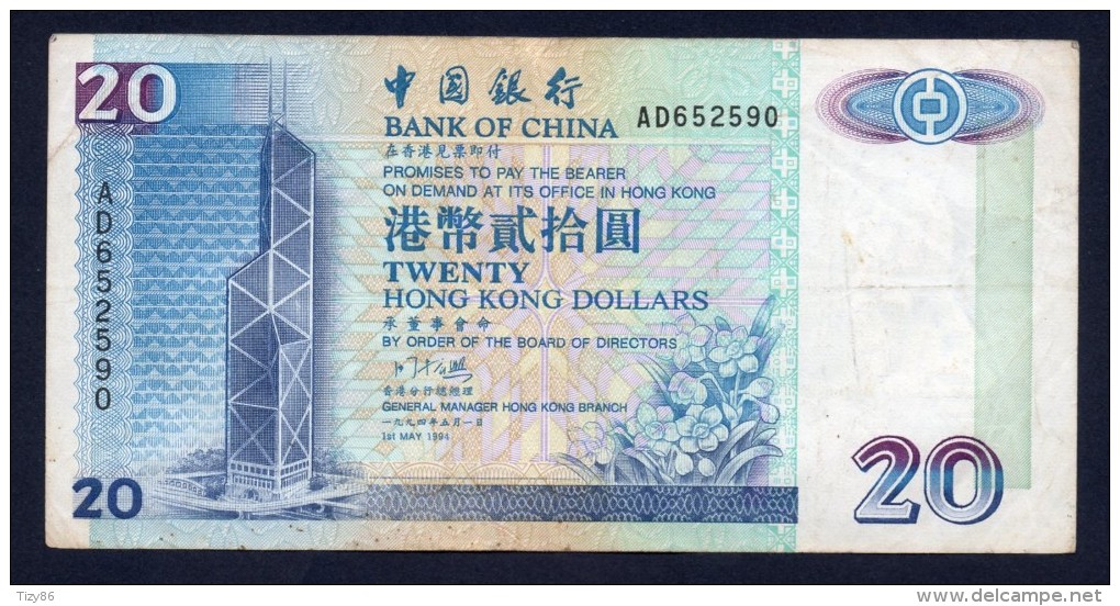 HONG KONG 20 DOLLARS 1994 -BB - Hong Kong