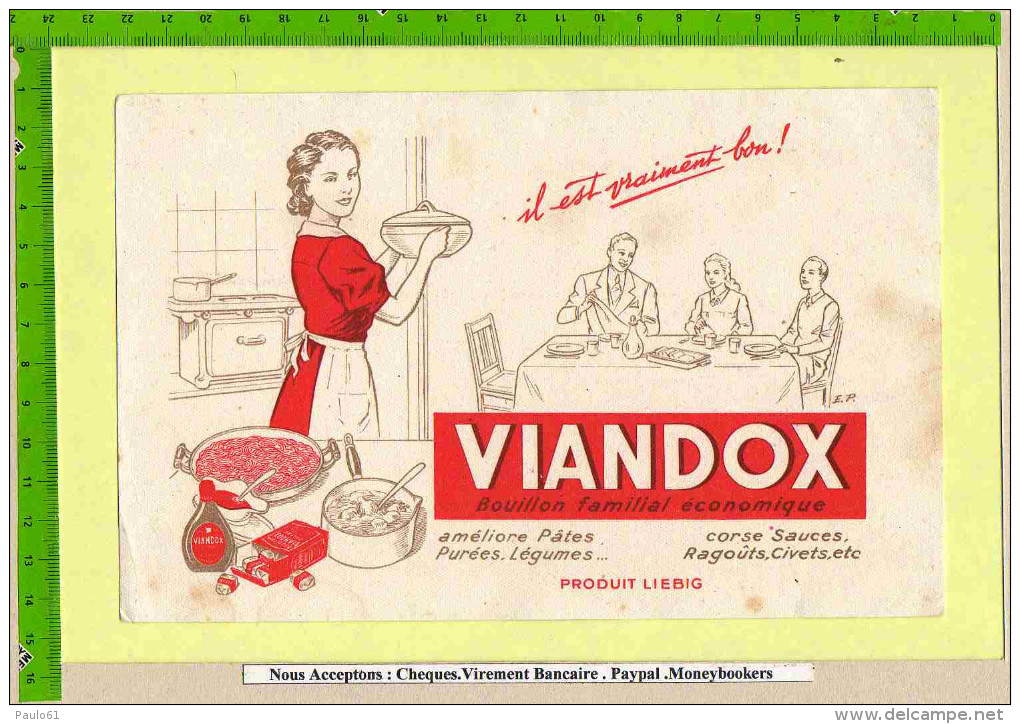 BUVARD : Viandox Bouillon Familial  Maman Sert La Soupe - Soep En Saus