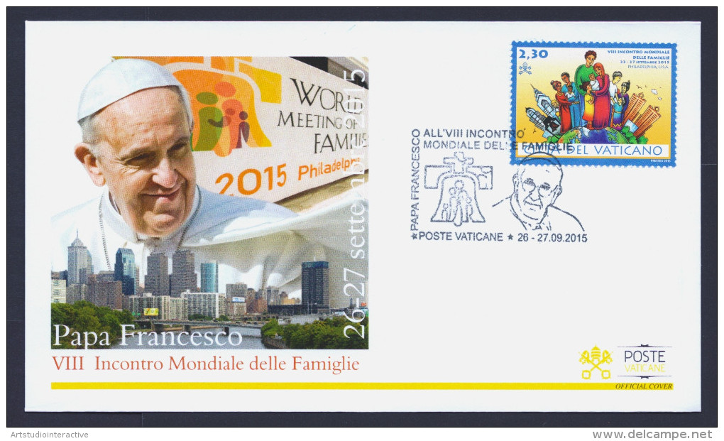 2015 VATICANO "PAPA FRANCESCO - VIII INCONTRO MONDIALE DELLE FAMIGLIE" FDC RICORDO POSTE VATICANE - FDC