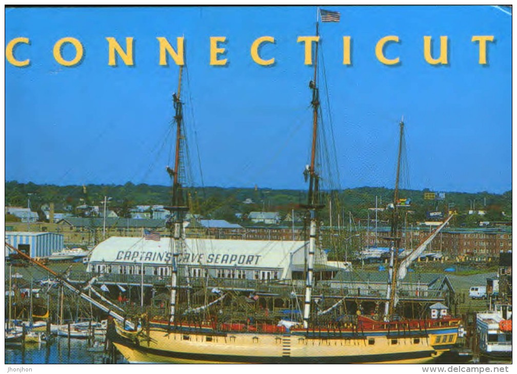 United States  - Postcard Circulated In 1995 - Replica Of The British Warship HMS Rose In Bridgeport   - 2/scans - Bridgeport