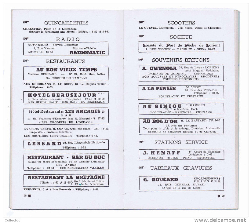 LORIENT Et Sa Région (Bretagne) : Guide Touristique De 1954. Voir Description Bien Détaillée Et 4 Photos. - Bretagne