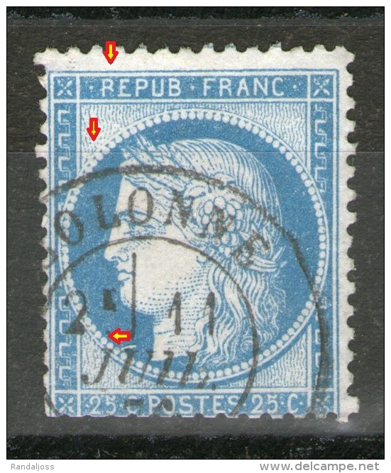 N° 140°-type III_"R" Sans Jambe_filet Perles Cassé + Griffe Sur Perles_voir Détails - 1871-1875 Ceres