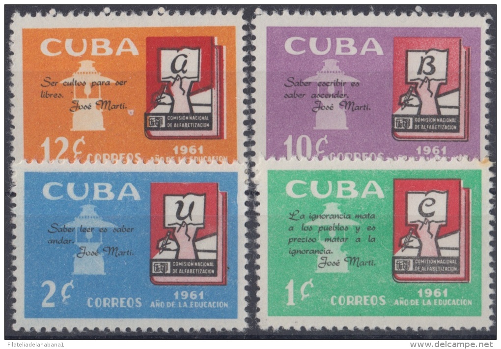 1961.16 CUBA 1961. Ed.886-89. CAMPAÑA DE ALFABETIZACION. LITERACY CAMPAIG. MNH - Neufs