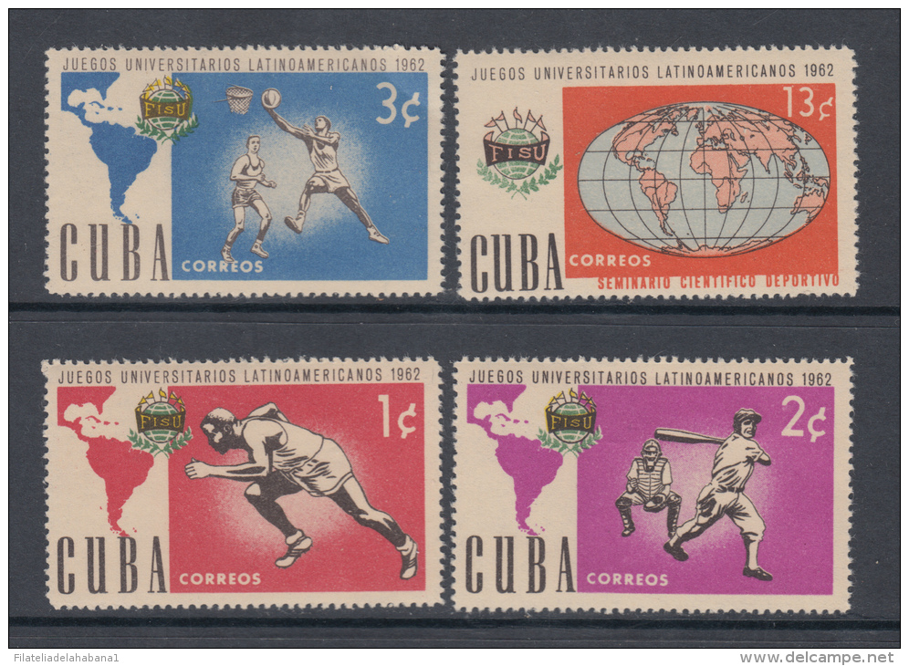 1962.17 CUBA 1962. Ed.973-76. JUEGOS DEPORTIVOS LATINOAMERICANOS. UNIVERSITY GAMES. - Neufs