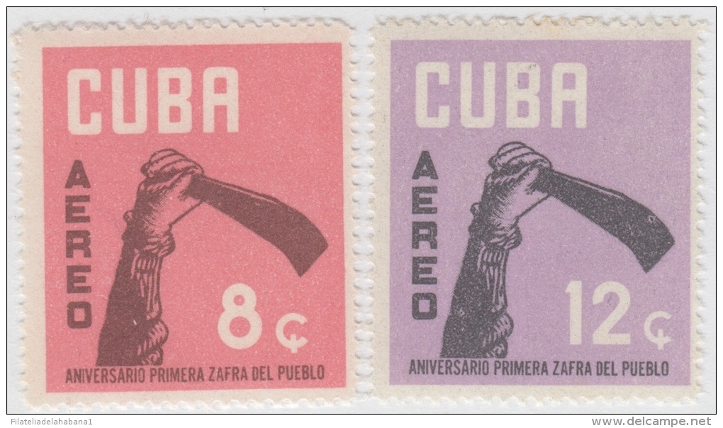 1962.31 CUBA 1962. Ed.910-11. PRIMERA ZAFRA DEL PUEBLO. FIRST HARVEST OF PEOPLE. MNH. - Neufs