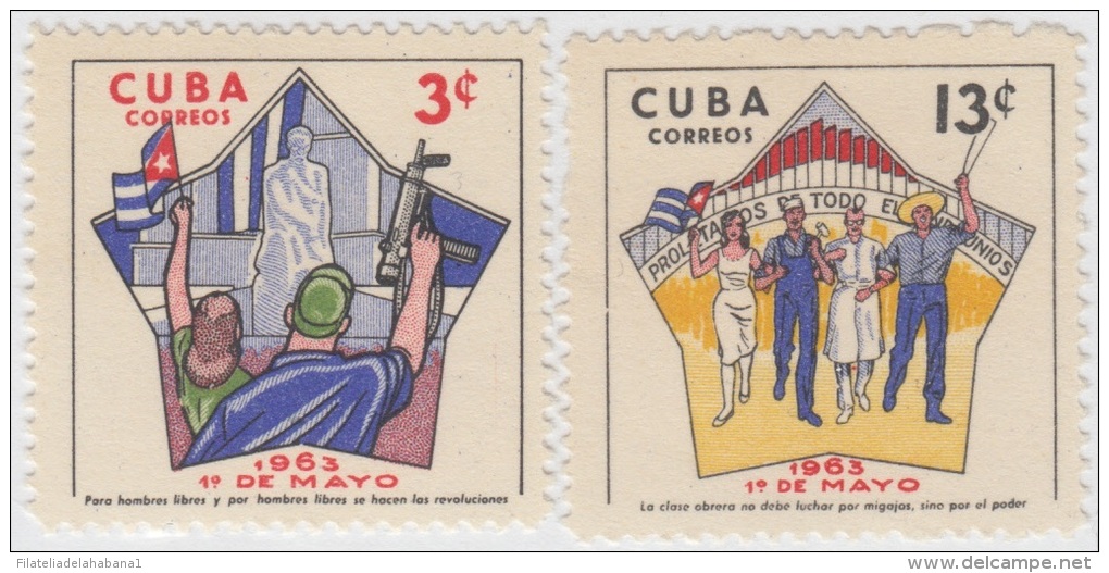 1963.11 CUBA 1963. Ed.1005-06. PRIMERO DE MAYO. LABOR DAY. MNH - Neufs