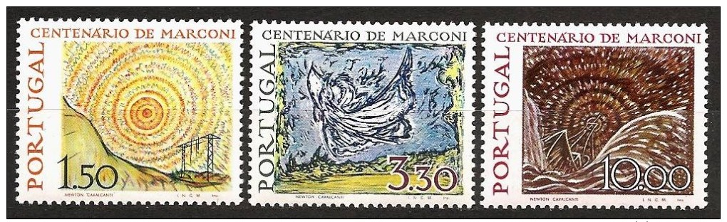 PORTUGAL 1974 - 100th BIRTHDAY Guglielmo Marconi / Painter 3v Compl. Mi 1237-39 MNH ** Cv€4,50 B357 - Neufs