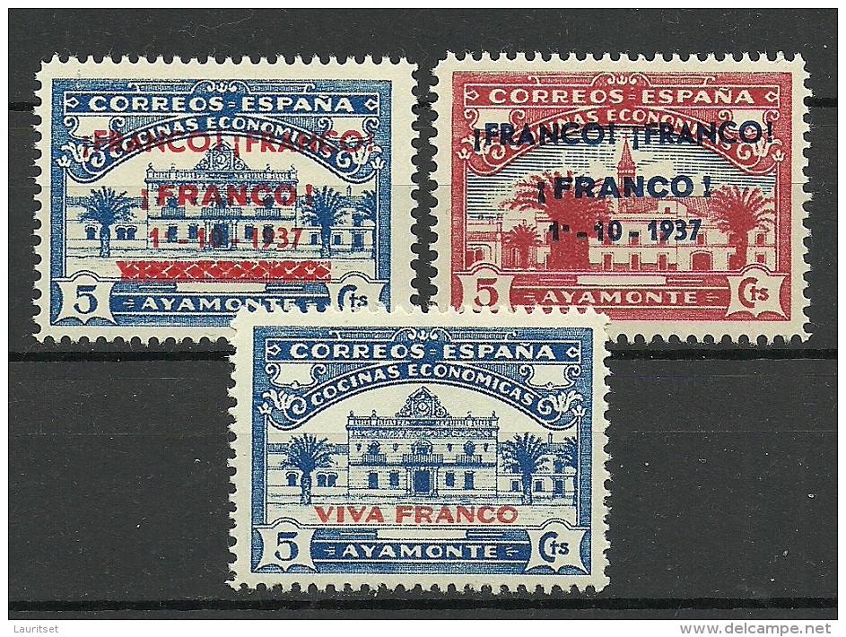 Espana Spain 1937 Charity Ayamonte Viva Franco OPT MNH - Wohlfahrtsmarken