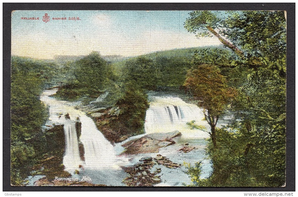 1909 Bonnington Falls Lanarkshire Posted Card As Scanned - Lanarkshire / Glasgow