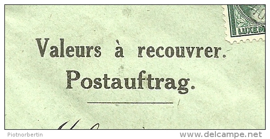 224 Op Brief "Admin. Postes /Telegraphes" Aangetekend VALEURS A RECOUVRER / POSTAUFTRAG Stempel LUXEMBOURG - Brieven En Documenten
