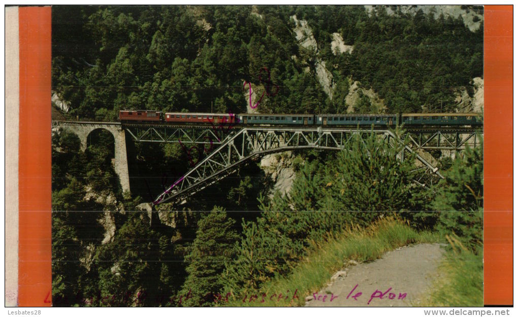 CPSM    Höheweg Lötschberg-Südrampe Beitschtalbrücke   DEC  2015  653 - Trains