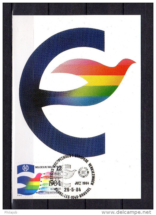 Carte Maximum De 1984 " PARLEMENT EUROPEEN ". N° YT 2133.  Parfait état. CM - 1981-1990