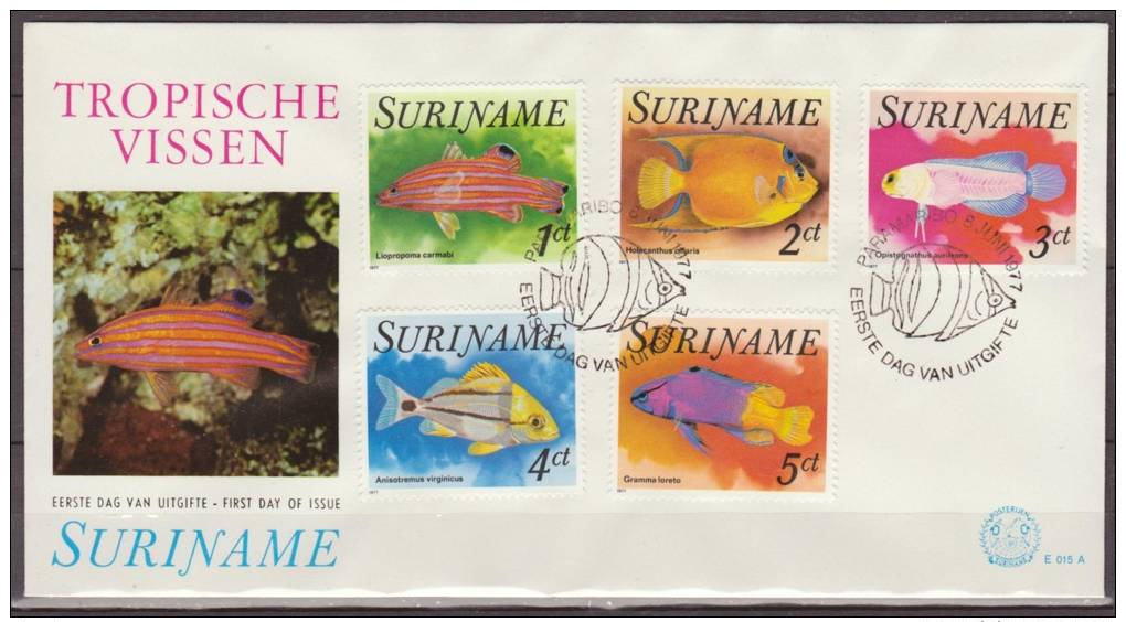 Suriname, 1977, Tropical Fishes, E0015A, FDC - Vissen