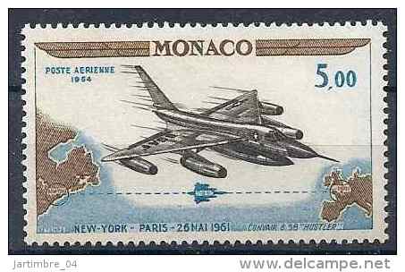 1964 MONACO PA 82** Avion, New-York à Paris - Poste Aérienne