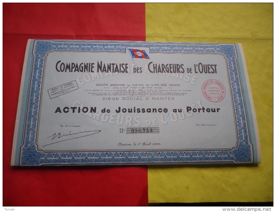 COMPAGNIE NANTAISE DES CHARGEURS DE L´OUEST (jouissance) Nantes - Other & Unclassified