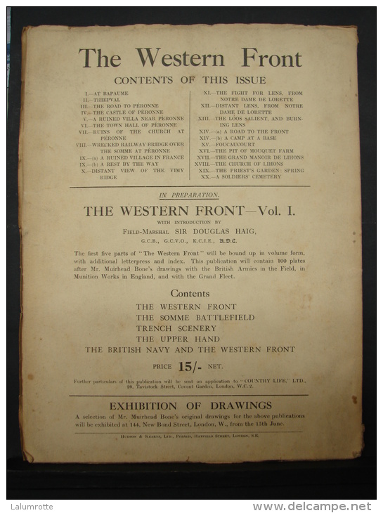 Liv. 170. The Western Front By Muirhead Bone. Vol 2. Part I, June 1917 - Oorlog 1914-18