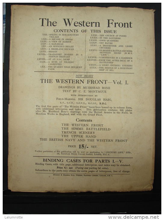 Liv. 171. The Western Front By Muirhead Bone. Part IX, Sept 1917 - Guerra 1914-18