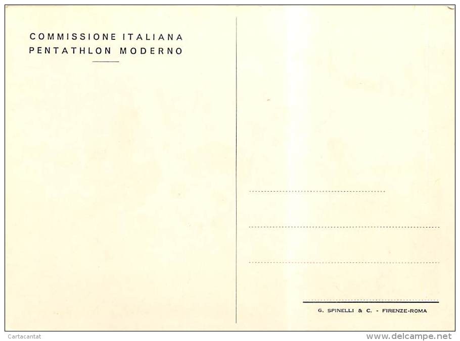 COMMISSIONE ITALIANA PENTATHLON MODERNO - TRAGUARDO. SPIRITOSA ILLUSTRAZIONE - Autres & Non Classés