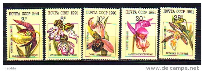 RUSSIA \ RUSSIE - 1991 - Flore Orchidees - 5v** - Orchideen