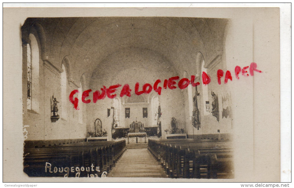 90 - ROUGEGOUTE - INTERIEUR D' EGLISE   RARE CARTE PHOTO - Autres & Non Classés