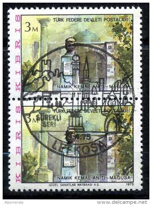 Turkish Cyprus 1975 - Mi. 10 O [pair], Lala Mustafa Pasa Mosque, Gazi Magusa | City View | Tourism - Used Stamps