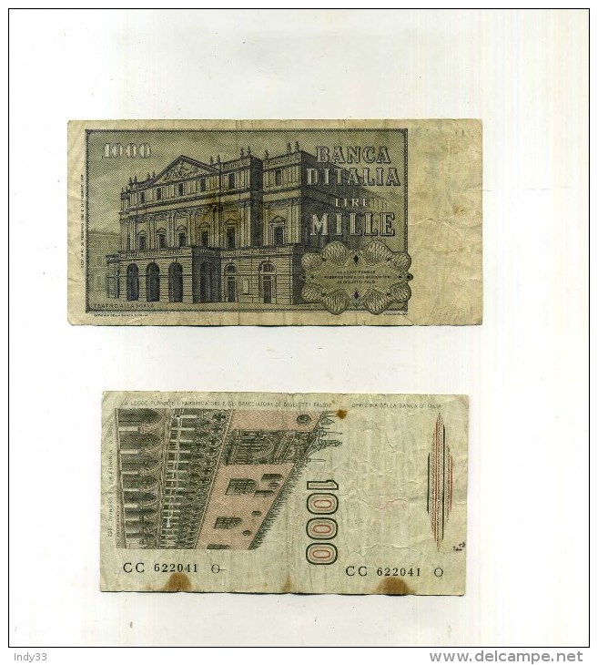 - ITALIE . LOT DE 2 BILLETS TRES ABIMES . - Andere & Zonder Classificatie