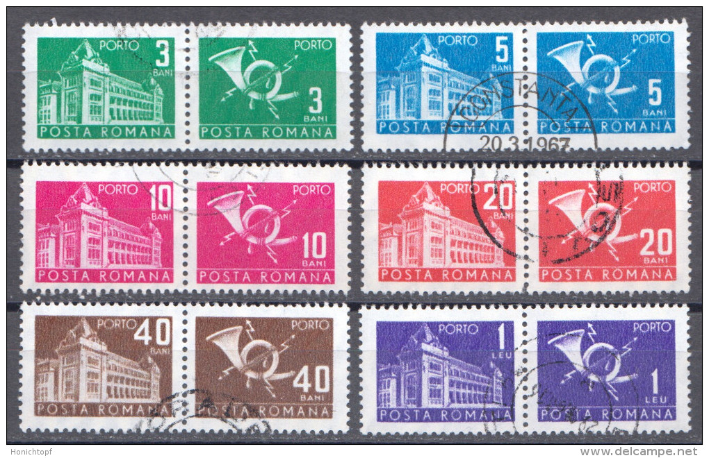 Rumänien; Portomarken; 1967; Michel 107/12 O; Postgebäude - Vrijstelling Van Portkosten