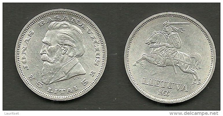 LITHUANIA Litauen 1936 Silbermünze Silver Coin - Lithuania