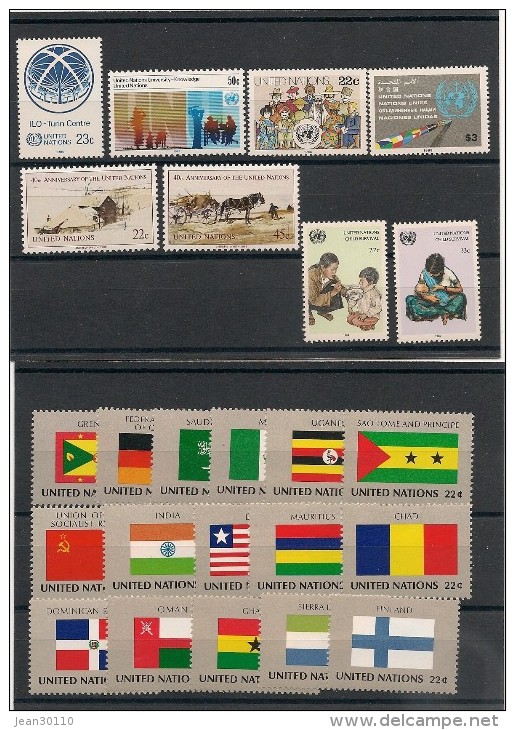 NATIONS UNIES NEW YORK Année Complète 1985 N° Y/T: 434/457** Côte: 46,45 € - Unused Stamps