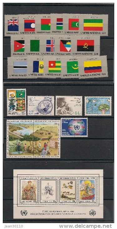 NATIONS UNIES NEW YORK Année Complète 1986 N° Y/T: 458/486** Côte: 55,65 € - Unused Stamps