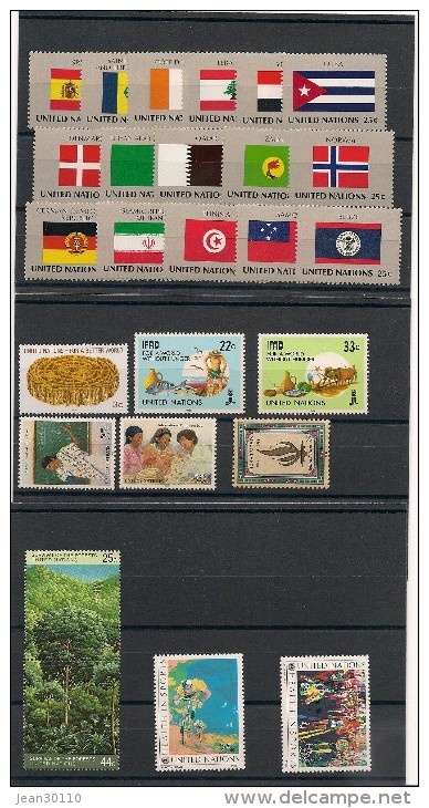 NATIONS UNIES NEW YORK Année  1988 N° Y/T: 512/537** Côte: 47,25 € - Neufs