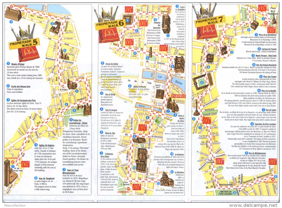 Map Of Paris From McDonald´s. 1996. - Altri & Non Classificati