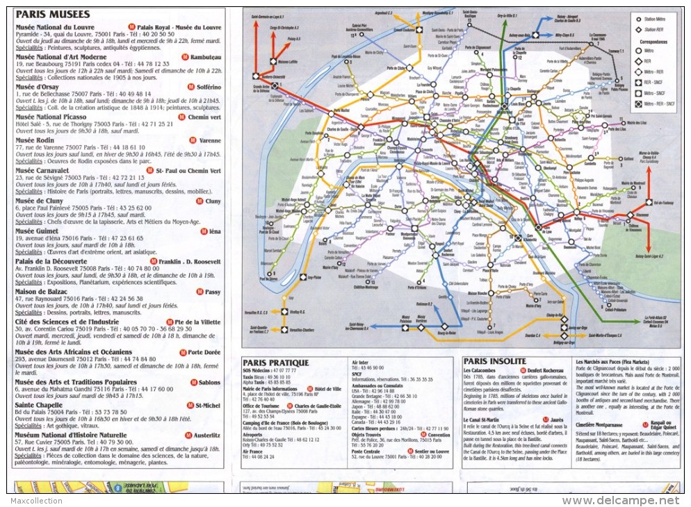 Map Of Paris From McDonald´s. 1996. - Altri & Non Classificati