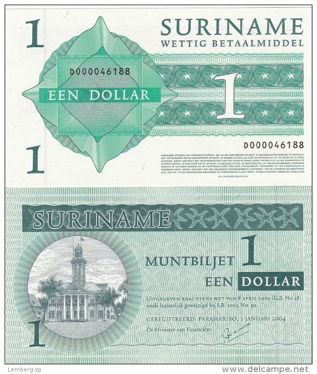 Suriname - 1 Dollar 2004 UNC Lemberg-Zp - Surinam