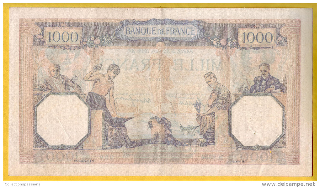 BILLET FRANCAIS - Lot De 2 Billets. 1000 Francs Cérès Et Mercure 30.3.1939 SUP - 1 000 F 1927-1940 ''Cérès Et Mercure''