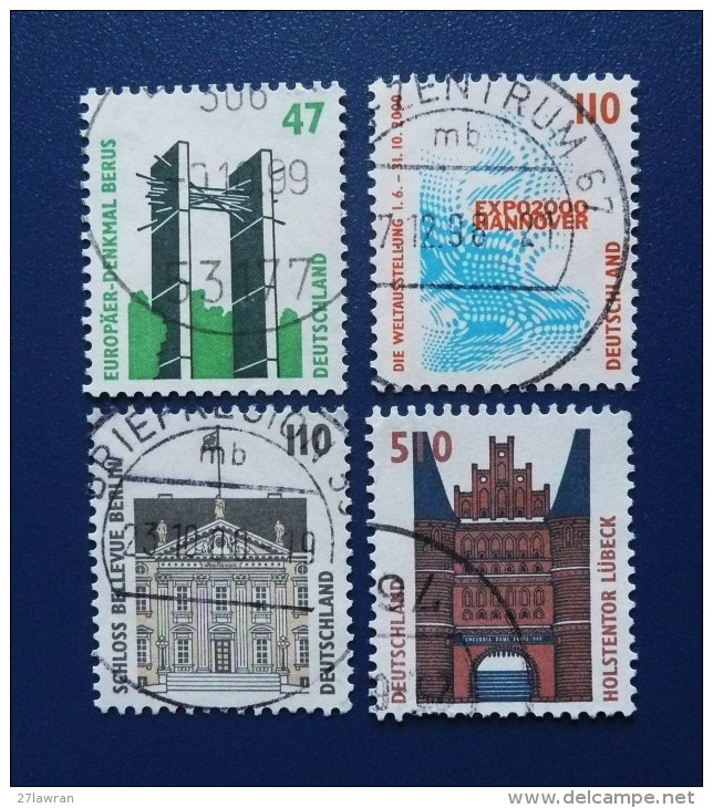 BRD - 1997,1998 - Mi: 1932,1935,1938,2009 - O - Gebraucht