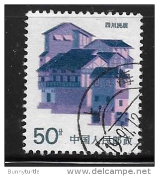 PRC China 1986 Folk Houses 50f Sichuan Shanghai Chop Used - Used Stamps