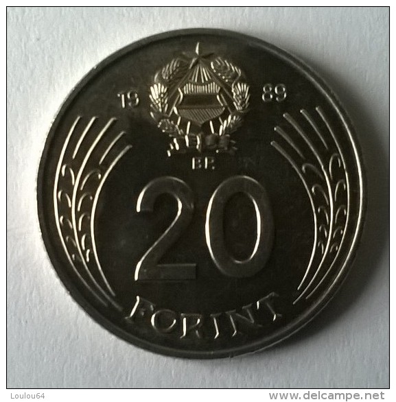 Monnaie - Hongrie - 20 Forint 1989 - Superbe +++ - - Hongrie
