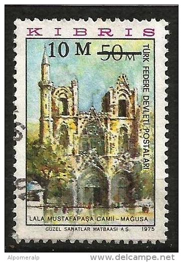Turkish Cyprus 1976 - Mi. 25 O, Lala Mustafa Pasa Mosque | Tourism |Definitives 1975 Issue (Overprint) - Oblitérés