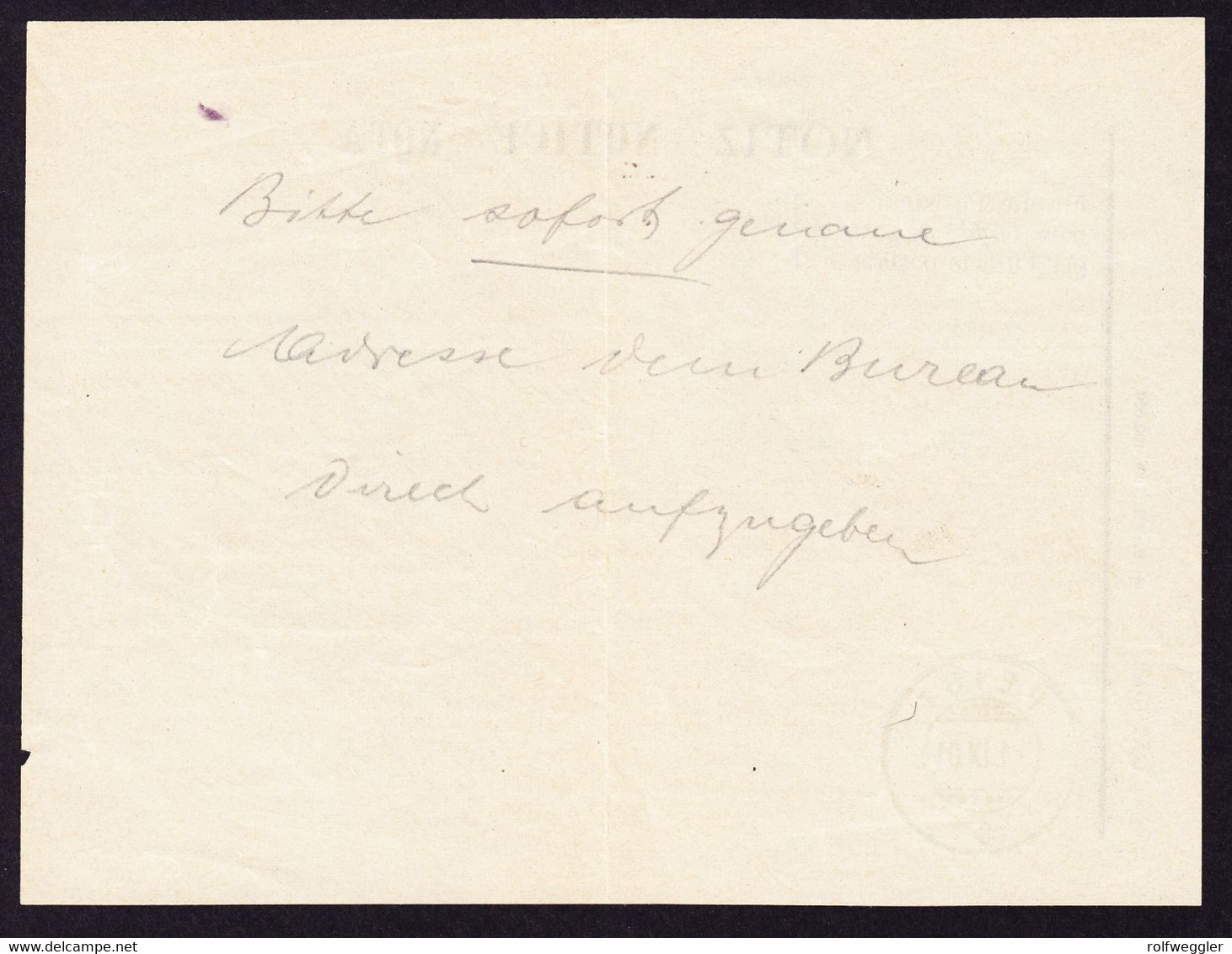 Heimat GR ENGADIN Madulein - PEIST 1.9.1901 2-Kreis-Stempel Auf PTT Notiz - Marcophilie