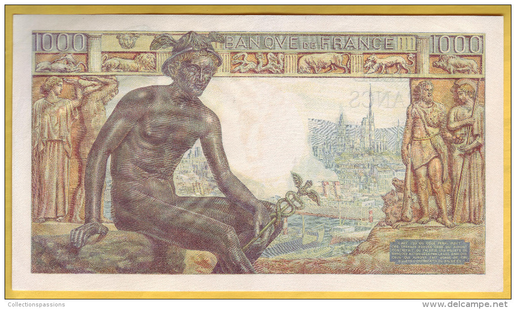 BILLET FRANCAIS - 1000 Francs Déesse Déméter 5.11.1942 NEUF - 1 000 F 1942-1943 ''Déesse Déméter''