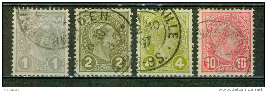 Grand Duc Adolphe 1er - LUXEMBOURG - Série Courante - N° 69-70-71-73 - 1895 - 1895 Adolphe Right-hand Side