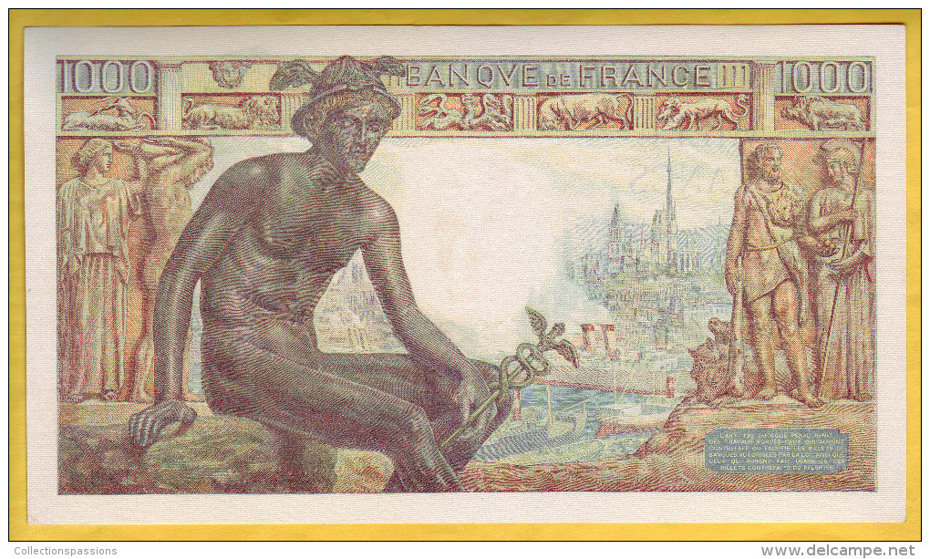 BILLET FRANCAIS - 1000 Francs Déesse Déméter 6.5.1943 SUP - 1 000 F 1942-1943 ''Déesse Déméter''