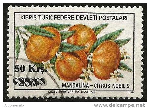 Turkish Cyprus 1979 - Mi. 66 O, Mandarin (Citrus Nobilis) | Fruits | Plants (Flora) | Overprint - Used Stamps