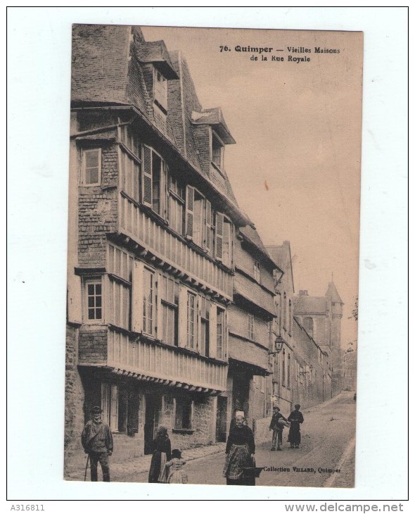 CPA QUIMPER VIEILLES MAISONS DE LA RUE ROYALE - Quimper